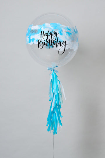 Globo Nube Glitter Azul