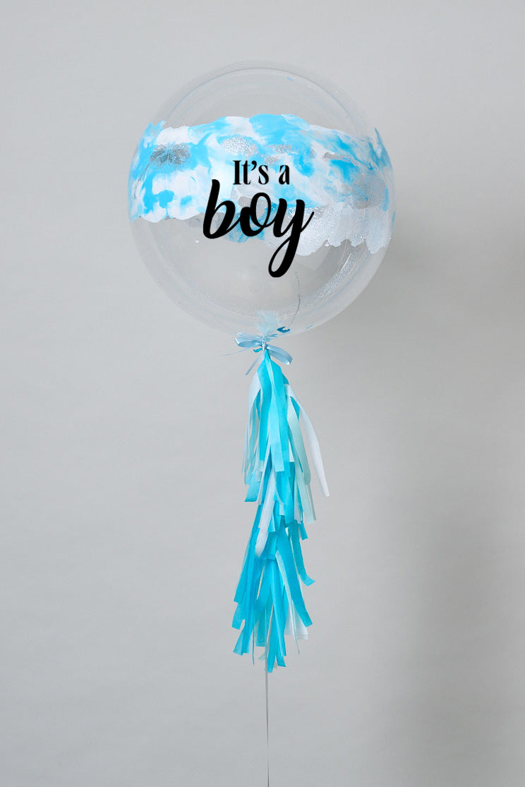 Globo Nube Glitter Azul