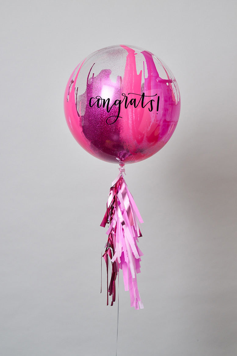 Globo Glitter Splash Fucsia