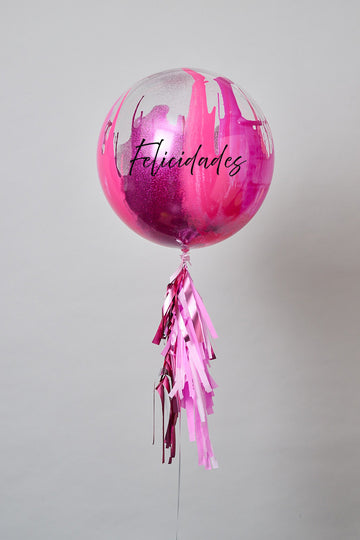 Globo Glitter Splash Fucsia