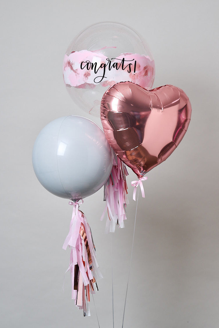 Globos Bouquet Nube Glitter Rosa
