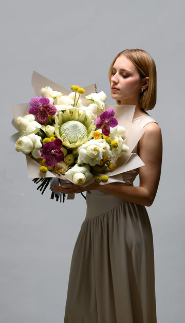 Ramo blanco + protea