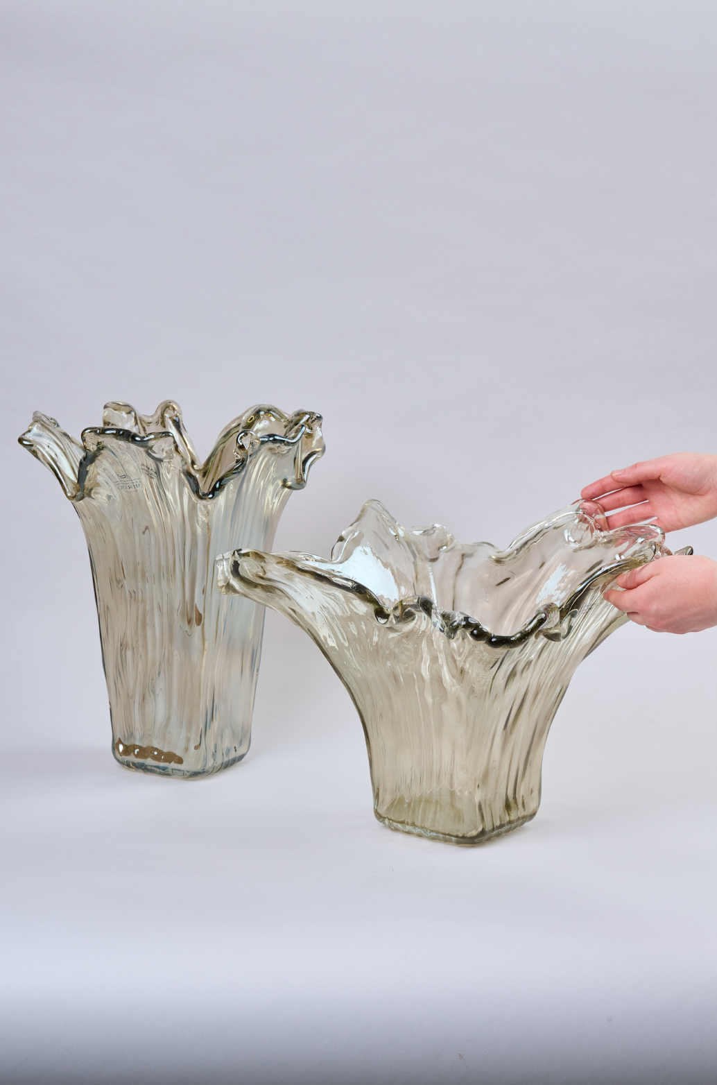 Floreros Murano Plateado