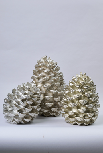 Piñas Decorativas Plateadas